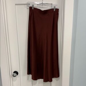 Vince satin skirt in Rich Brown